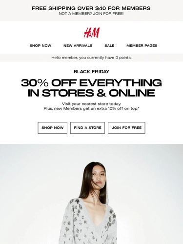 H&M Sale Announcement