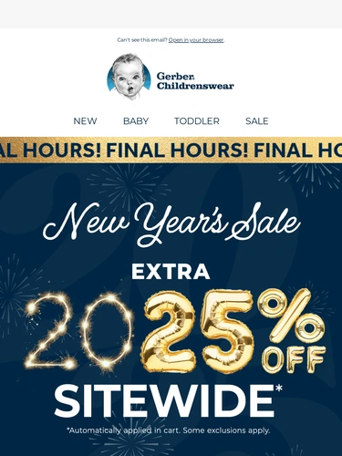 Gerber Childrenswear Sale Announcement