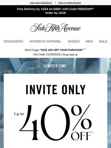 Saks Fifth Avenue Newsletter