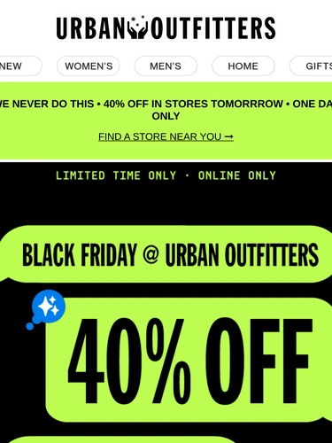 Urban Outfitters Sale Announcement