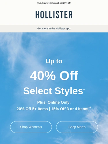 Hollister Co Sale Announcement