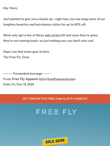 Freefly Apparel Newsletter