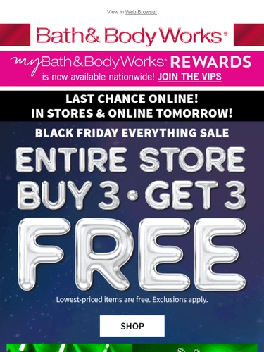 Bath & Body Works Sale Announcement