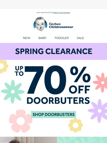 Gerber Childrenswear Sale Announcement