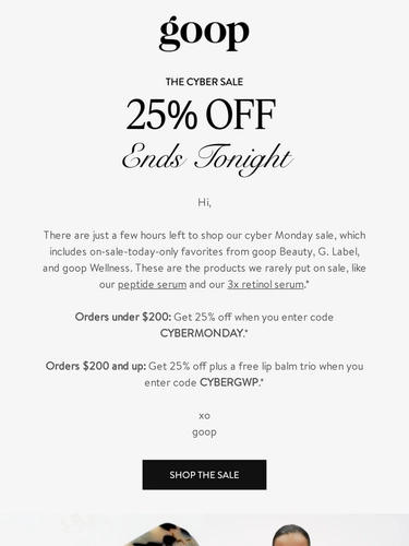 Goop Sale Announcement