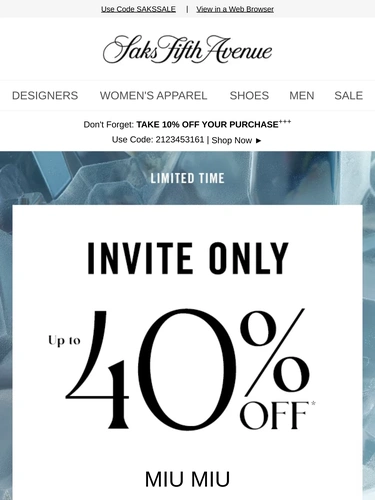 Saks Fifth Avenue Sale Announcement