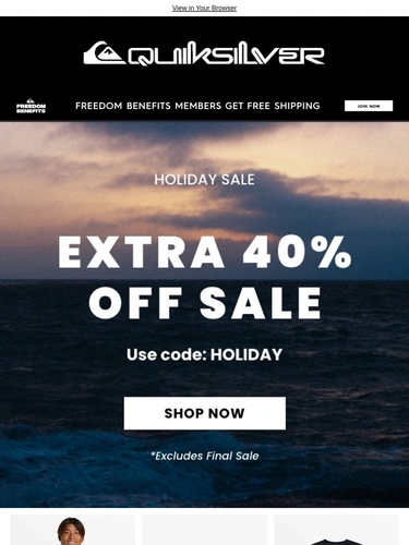 Quiksilver Sale Announcement