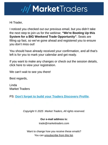 My Market Traders Event Invitation