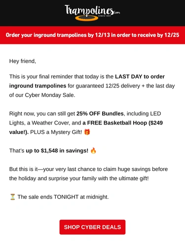 Trampolines.com Sale Announcement