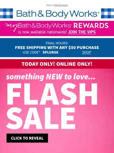 Bath & Body Works Sale Announcement