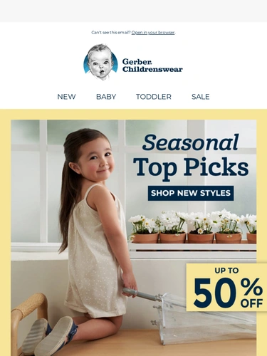 Gerber Childrenswear Sale Announcement