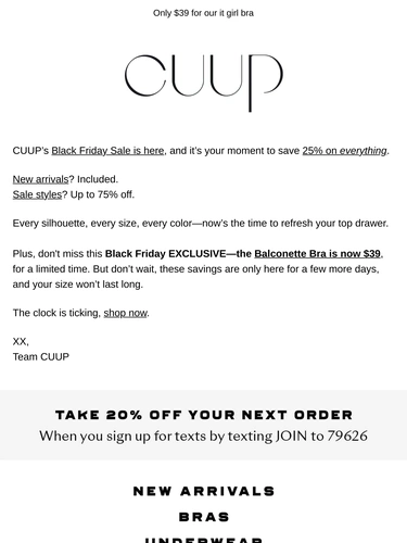 CUUP Sale Announcement