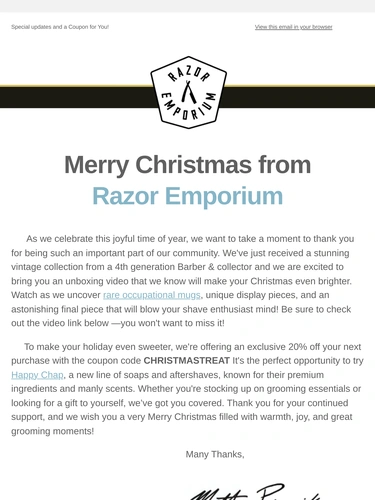 Razor Emporium Newsletter