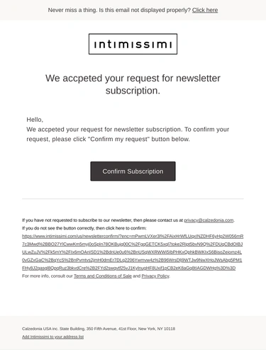 Intimissimi Newsletter