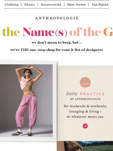 Anthropologie Newsletter