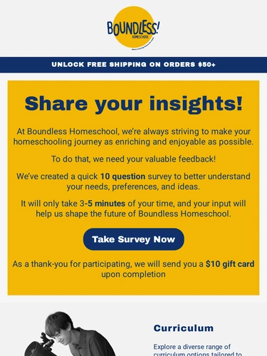 Boundless Homeschool Customer Feedback