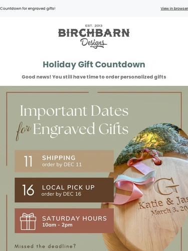 BirchBarn Designs Newsletter