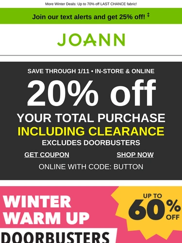 Joann Sale Announcement