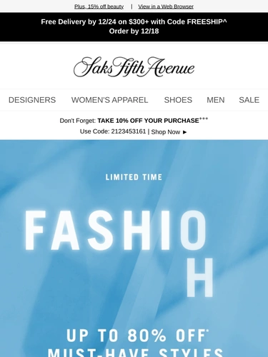 Saks Fifth Avenue Newsletter