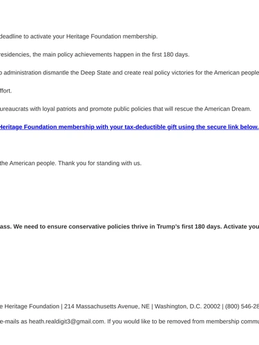 Heritage Foundation Transactional