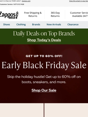 Zappos Sale Announcement