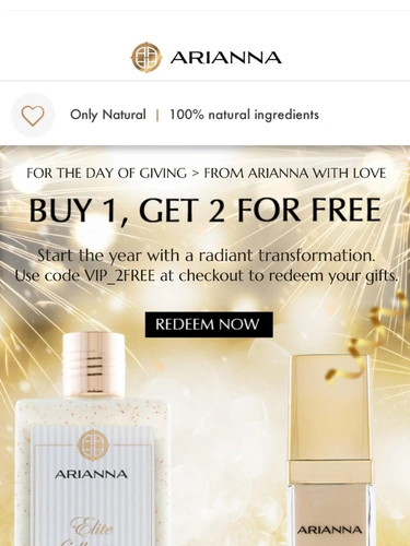 Arianna Skincare Newsletter