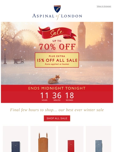 Aspinal of London Sale Announcement