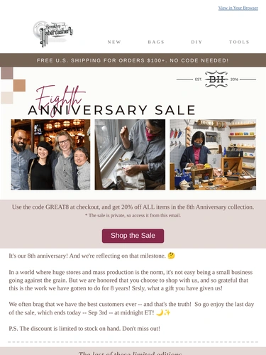 Brooklyn Haberdashery Newsletter