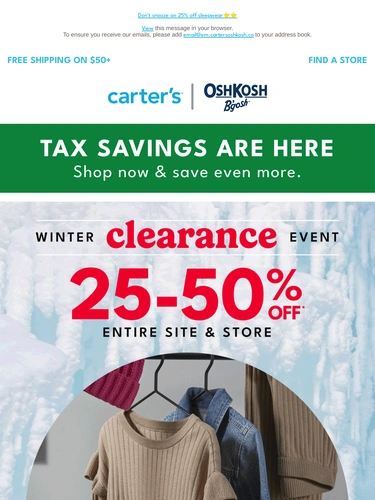 Carter's OshKosh Sale Announcement