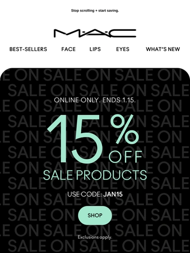 M·A·C Cosmetics Sale Announcement