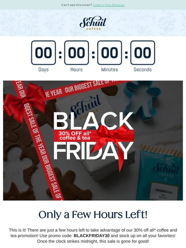 Schuil Coffee Sale Announcement