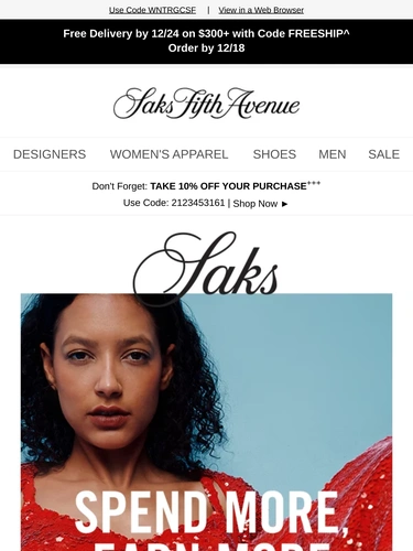 Saks Fifth Avenue Newsletter