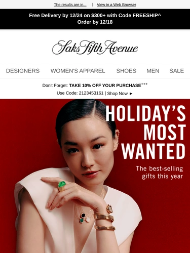 Saks Fifth Avenue Newsletter