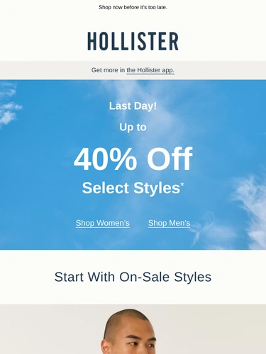 Hollister Co Sale Announcement