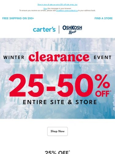 Carter's OshKosh Sale Announcement