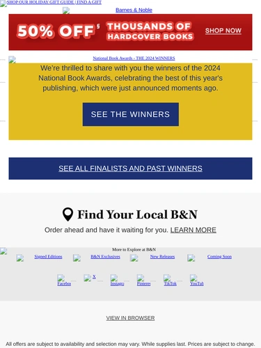 Barnes & Noble Newsletter