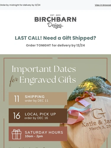 BirchBarn Designs Newsletter