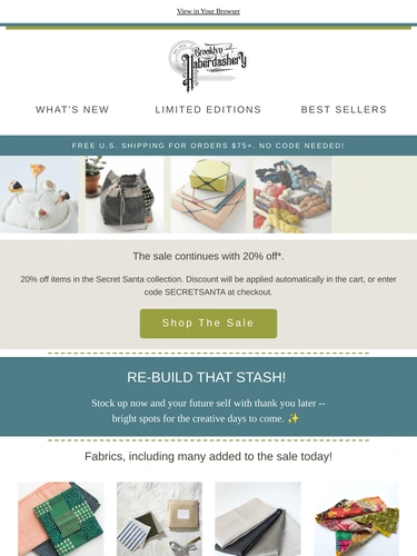 Brooklyn Haberdashery Newsletter