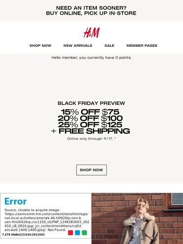 H&M Sale Announcement