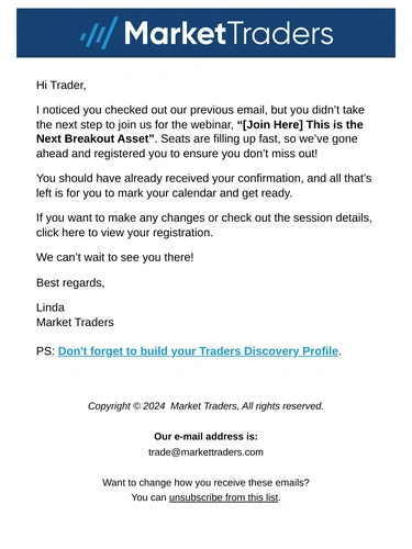 My Market Traders Newsletter