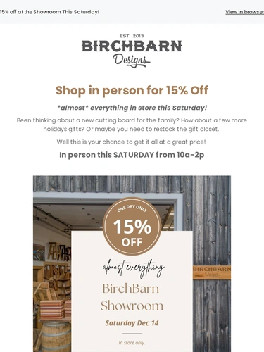 BirchBarn Designs Newsletter