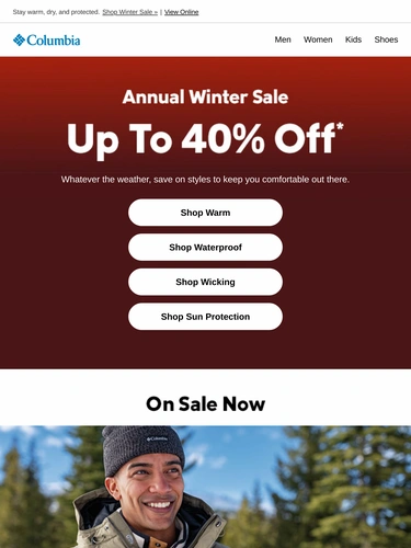 Columbia Sportswear Sale Announcement