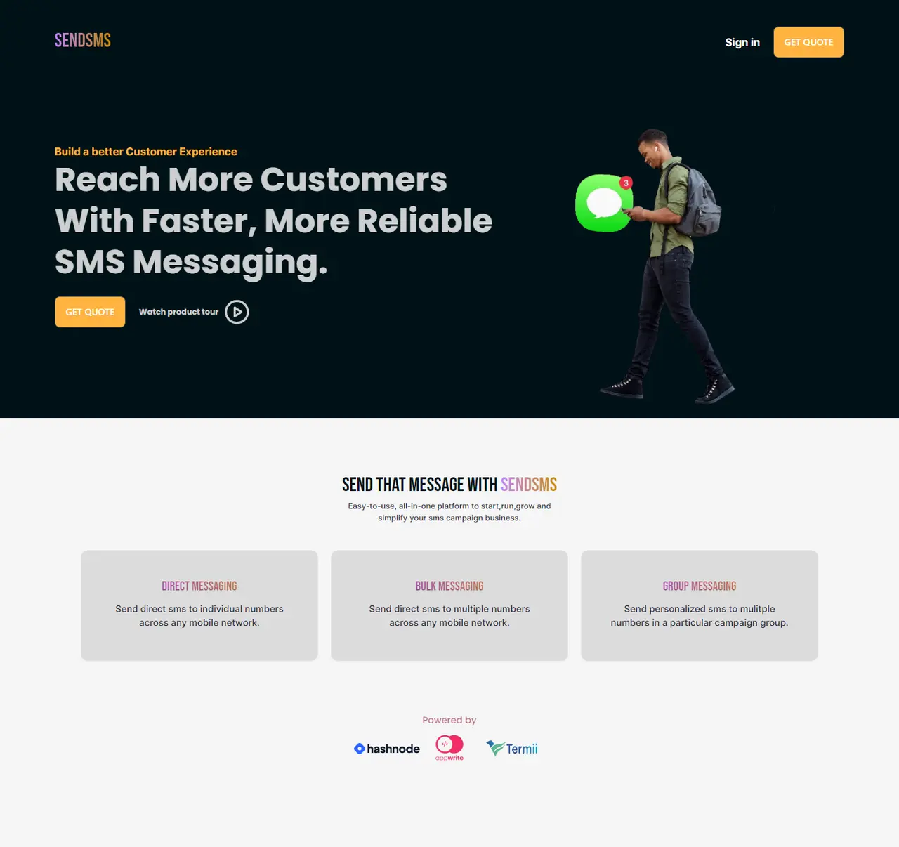 sendSMS screenshot